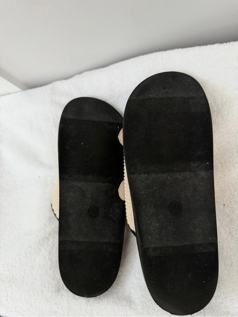 Universal Thread Kylie Knit Double Band Footbed Sandals Size 10 Neutral